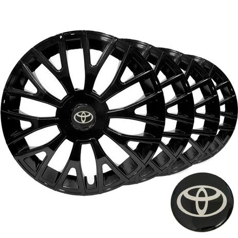 Jogo De Calotas Esportivas Aro 14 Triton Black Emblema Toyota Corolla Etios Hatch Sedan - LC322 - Elitte Menor preço em Jogo De Calotas Esportivas Aro 14 Triton Black Emblema Toyota Corolla Etios Hatch Sedan - LC322 - Elitte