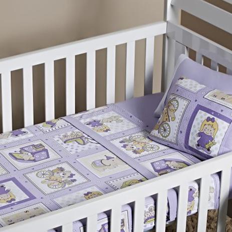 Jogo de Cama Bene Casa Baby Malha Estampado Amore 3 Peças Lilas - Pano sul Menor preço em Jogo de Cama Bene Casa Baby Malha Estampado Amore 3 Peças Lilas - Pano sul