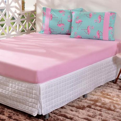 Jogo de Cama Bene Casa Solteiro Malha Flamingo 2 Peças Rosa Menor preço em Jogo de Cama Bene Casa Solteiro Malha Flamingo 2 Peças Rosa