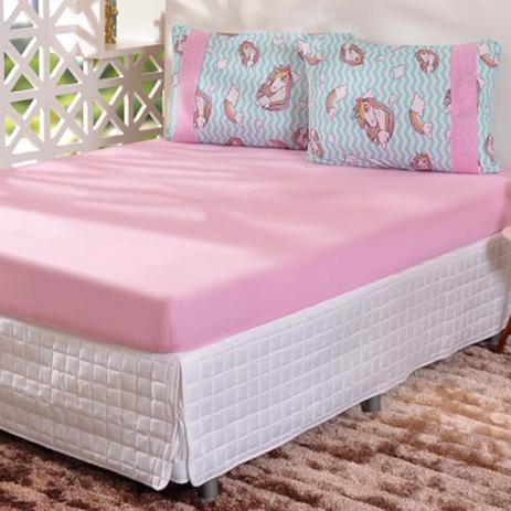 Jogo de Cama Bene Casa Solteiro Malha Unicórnio 2 Peças Rosa Menor preço em Jogo de Cama Bene Casa Solteiro Malha Unicórnio 2 Peças Rosa