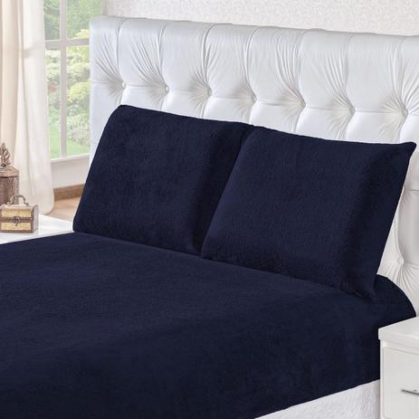 Jogo de Cama Biasoft Azul Marinho Solteiro Manta Microfibra 02 Peças - Dourados enxovais Menor preço em Jogo de Cama Biasoft Azul Marinho Solteiro Manta Microfibra 02 Peças - Dourados enxovais