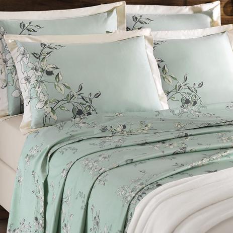 Jogo de Cama Buettner Casal Percal 300 Fios Clarita Verde Estampado 4 Peças Visione Menor preço em Jogo de Cama Buettner Casal Percal 300 Fios Clarita Verde Estampado 4 Peças Visione