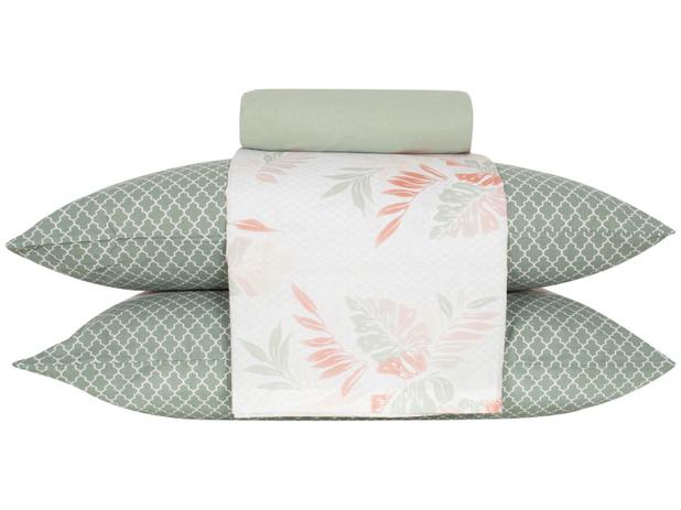 Jogo de Cama Casal Santista 100% Algodão - Royal Plus Pampulha Verde 4 Peças Menor preço em Jogo de Cama Casal Santista 100% Algodão - Royal Plus Pampulha Verde 4 Peças