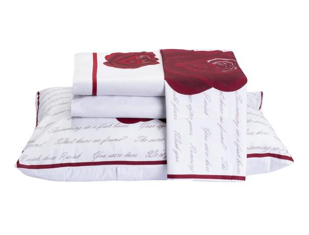Jogo de Cama Craft Casal 4 Peças Estampa Roses - Vilela Menor preço em Jogo de Cama Craft Casal 4 Peças Estampa Roses - Vilela