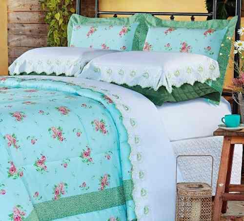 Jogo De Cama Di Cotone 04 Peças Super King 100algodão Verde - Ione enxovais é ruim? Jogo De Cama Di Cotone 04 Peças Super King 100algodão Verde - Ione enxovais é boa?
