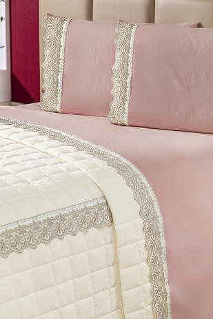Jogo de Cama Encantos Re9casa Casal Super King 04 Peças Percal 150 fios - Cor Rosê Menor preço em Jogo de Cama Encantos Re9casa Casal Super King 04 Peças Percal 150 fios - Cor Rosê