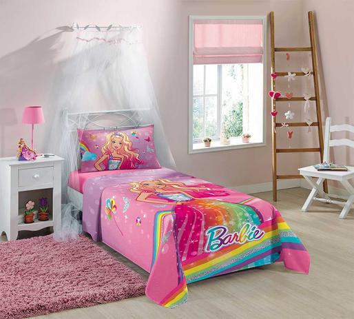 jogo de cama infantil menina estampado barbie reino do arco-íris c/3 peças - Lepper Menor preço em jogo de cama infantil menina estampado barbie reino do arco-íris c/3 peças - Lepper