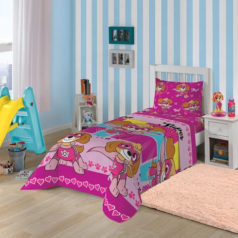 Jogo de Cama Infantil Menina Patrulha Canina - Lepper Menor preço em Jogo de Cama Infantil Menina Patrulha Canina - Lepper