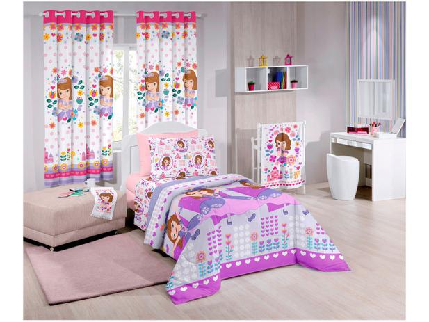 Jogo de Cama/Lençol Infantil Santista - Disney Light Sofia Heart 3 Peças