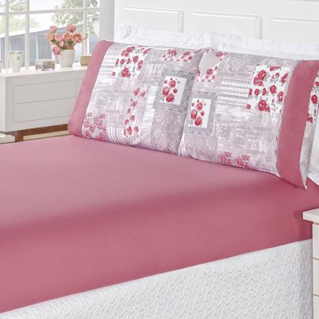 Jogo de Cama MicroPercal 200 Fios Naturale Casal 03 Peças - Pink - Bia enxovais Menor preço em Jogo de Cama MicroPercal 200 Fios Naturale Casal 03 Peças - Pink - Bia enxovais