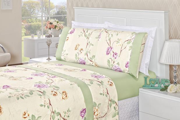 Jogo de Cama Naturale Queen Micropercal 200 Fios 4 Peças - Verde Menta - Bia enxovais Menor preço em Jogo de Cama Naturale Queen Micropercal 200 Fios 4 Peças - Verde Menta - Bia enxovais