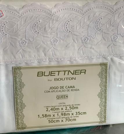 Jogo de Cama Queen Buettner por BOUTON 4 peças com Aplicação de Renda 100% Poliéster Menor preço em Jogo de Cama Queen Buettner por BOUTON 4 peças com Aplicação de Renda 100% Poliéster