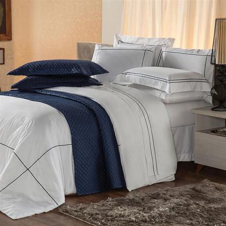 Jogo De Cama Queen Plumasul Premium Harmonious 4 Pçs Bordado Azul Menor preço em Jogo De Cama Queen Plumasul Premium Harmonious 4 Pçs Bordado Azul