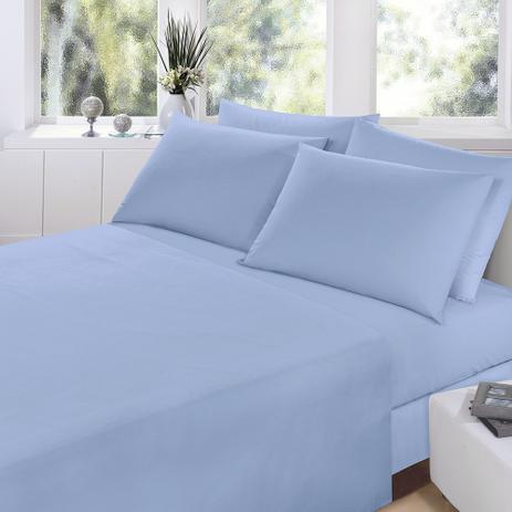 Jogo de Cama - Queen Size - Prata - 150 Fios - Azul 6547 - 4 Peças - 100 Algodão - Santista é boa?