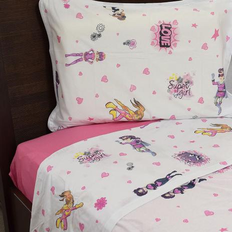Jogo de Cama Solteiro - Super Girl - Altenburg Menor preço em Jogo de Cama Solteiro - Super Girl - Altenburg
