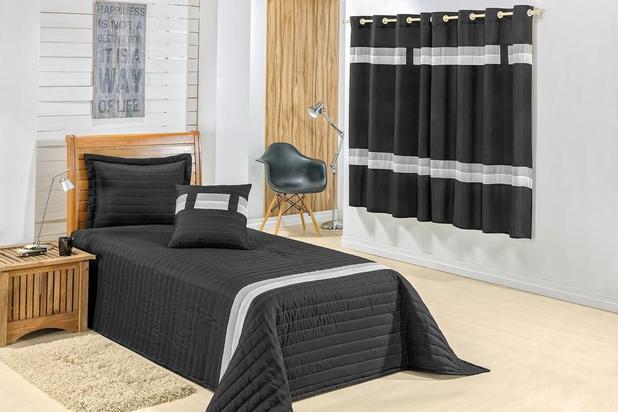 Jogo de Cama Solteiro Theo 5 Peças Preto - Mellindre é boa?