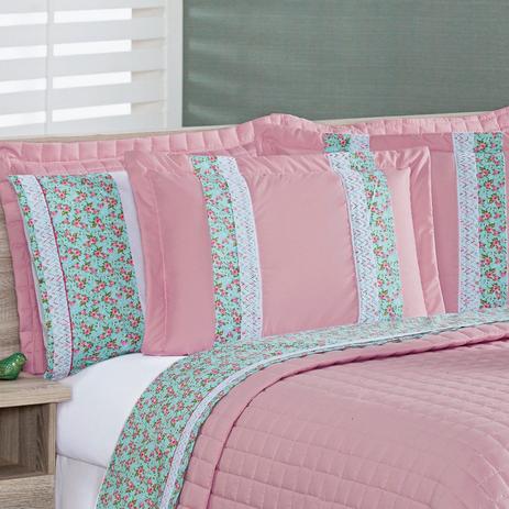Jogo de Cama Super King Elegance 4 Peças Percal Casaborda Rosa Menor preço em Jogo de Cama Super King Elegance 4 Peças Percal Casaborda Rosa