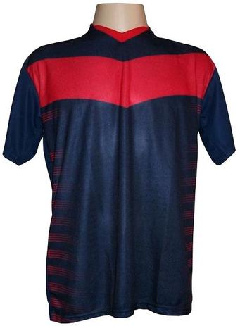 Jogo de Camisa com 12 unidades modelo Dubai Marinho/Vermelho + Brindes - Kanga sport Menor preço em Jogo de Camisa com 12 unidades modelo Dubai Marinho/Vermelho + Brindes - Kanga sport