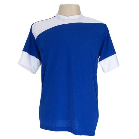 Jogo de Camisa com 14 unidades modelo Sporting Royal/Branco + 1 Goleiro + Brindes - Gazza Menor preço em Jogo de Camisa com 14 unidades modelo Sporting Royal/Branco + 1 Goleiro + Brindes - Gazza