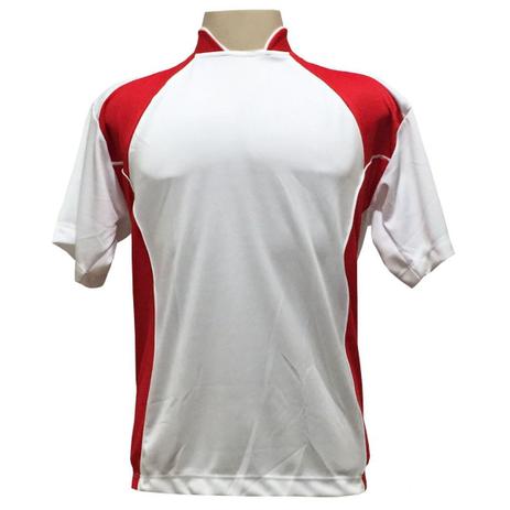 Jogo de Camisa com 14 unidades modelo Suécia Branco/Vermelho + 1 Goleiro + Brindes - Play fair Menor preço em Jogo de Camisa com 14 unidades modelo Suécia Branco/Vermelho + 1 Goleiro + Brindes - Play fair