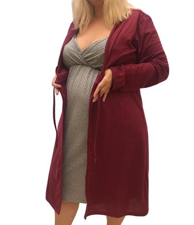 Jogo de Camisola com Robe Manga Longa Plus Size Amamentação 2626VN - Linda Gestante Menor preço em Jogo de Camisola com Robe Manga Longa Plus Size Amamentação 2626VN - Linda Gestante