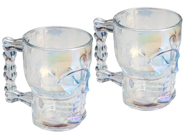 Jogo de Canecas de Chopp e Cerveja de Vidro - 510ml Lyor Caveira Rock Style 2 Peças Menor preço em Jogo de Canecas de Chopp e Cerveja de Vidro - 510ml Lyor Caveira Rock Style 2 Peças