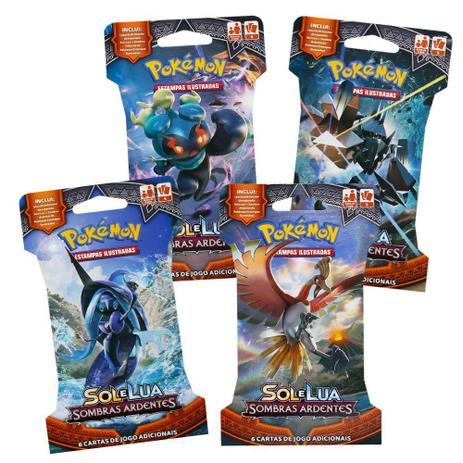 Jogo de Cartas Pokémon Sol e Lua Blister Sombras Ardentes Copag Menor preço em Jogo de Cartas Pokémon Sol e Lua Blister Sombras Ardentes Copag