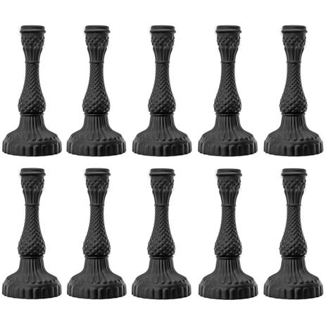 Jogo de Castiçal de Vidro Preto Fosco Porta Velas 10 Pçs - Mart Menor preço em Jogo de Castiçal de Vidro Preto Fosco Porta Velas 10 Pçs - Mart