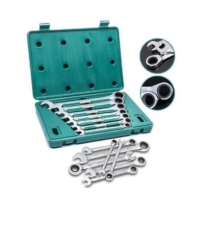 Jogo de Chave Combinada 5/16” A 3/4” C/ Catraca (7PÇS) ST09023SJ - Sata Menor preço em Jogo de Chave Combinada 5/16” A 3/4” C/ Catraca (7PÇS) ST09023SJ - Sata
