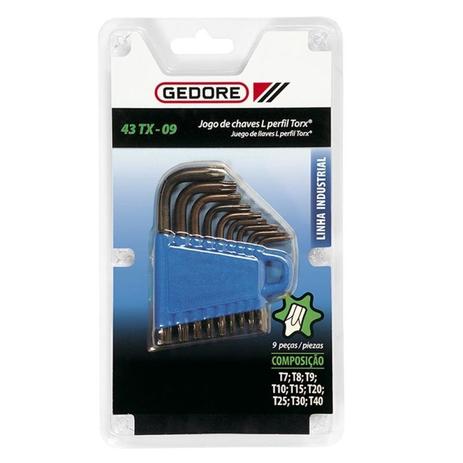 Jogo de Chave Torx L T7 a T40 9 Pcs 43TX-09 - Gedore Menor preço em Jogo de Chave Torx L T7 a T40 9 Pcs 43TX-09 - Gedore