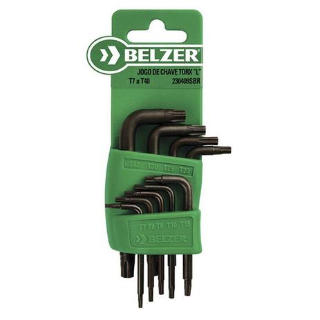 Jogo de Chave Torx L T7 a T40 9 Pecas Suporte Plastico 230409SBR - Belzer Menor preço em Jogo de Chave Torx L T7 a T40 9 Pecas Suporte Plastico 230409SBR - Belzer