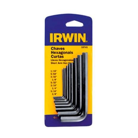 Jogo de Chaves Hexagonal Curta L 1/16” à 3/8” 9 Peças IW10745 Irwin Menor preço em Jogo de Chaves Hexagonal Curta L 1/16” à 3/8” 9 Peças IW10745 Irwin