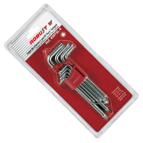 Jogo de Chaves L - GTX - Longas -T10 à T50 (9 PCS) - Robust Menor preço em Jogo de Chaves L - GTX - Longas -T10 à T50 (9 PCS) - Robust