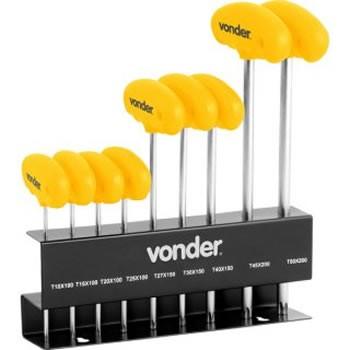 Jogo de chaves tipo torx t10-t50 9 pcs aço cromo vanádio com cabo - vonder Menor preço em Jogo de chaves tipo torx t10-t50 9 pcs aço cromo vanádio com cabo - vonder