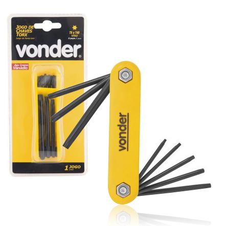Jogo de Chaves Torx Vonder T9 a T40 com 8 peças Menor preço em Jogo de Chaves Torx Vonder T9 a T40 com 8 peças