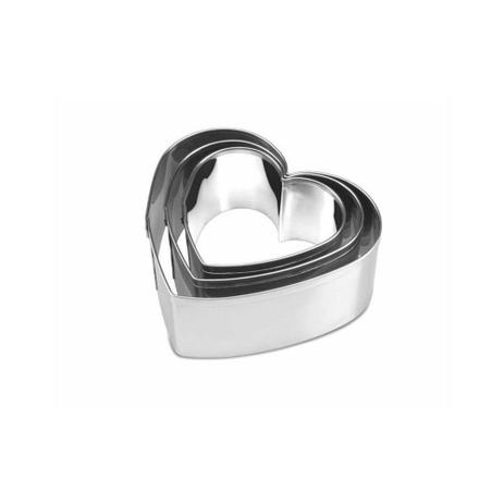 Jogo De Cortador Inox Coração P/ Massas, Pastas e Biscoitos - Ke home Menor preço em Jogo De Cortador Inox Coração P/ Massas, Pastas e Biscoitos - Ke home