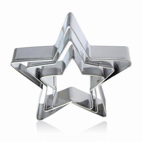 Jogo De Cortador Inox Estrela Para Massas, Pastas e Biscoitos 3Pçs - Ke home Menor preço em Jogo De Cortador Inox Estrela Para Massas, Pastas e Biscoitos 3Pçs - Ke home