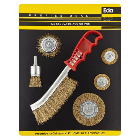 Jogo de Escova de Aço c/ 6 pçs 8ZJ EDA Menor preço em Jogo de Escova de Aço c/ 6 pçs 8ZJ EDA