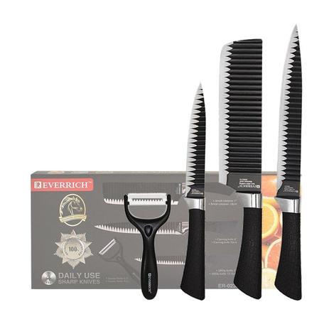 Jogo de Facas Faqueiro Gourmet Cutelo Entalhe Universal Descascador Profissional - Ab midia é boa?