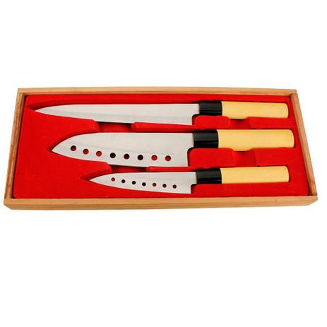Jogo de Facas p/ Sushi c/ Caixa Madeira (3 Peças) - Dynasty é ruim? Jogo de Facas p/ Sushi c/ Caixa Madeira (3 Peças) - Dynasty é boa?