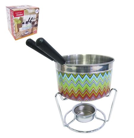 Jogo de fondue decorado de inox com 2 garfos / panela / suporte 500ml - Imporiente é boa?