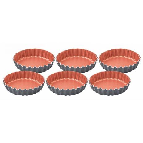 Jogo de Formas para Tortinhas Alumínio Antiaderente 6 Peças Bakery Tramontina Menor preço em Jogo de Formas para Tortinhas Alumínio Antiaderente 6 Peças Bakery Tramontina
