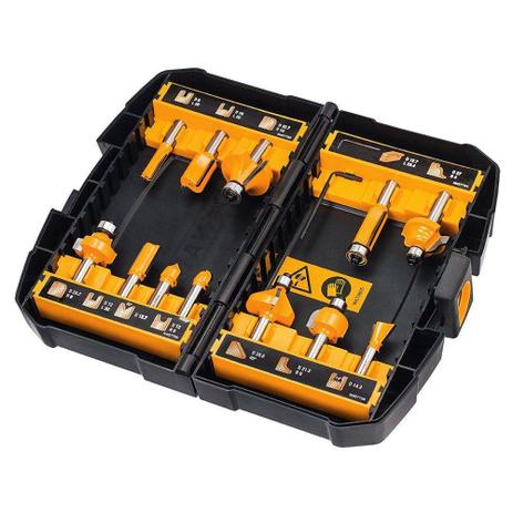 Menor preço em Jogo de Fresas para Tupia com 12 peças DeWalt DW90016LA Haste 8mm