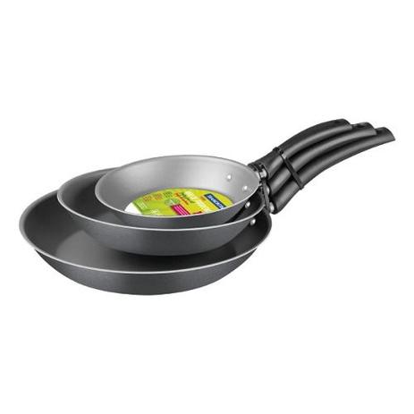 Jogo De Frigideiras 3pc Teflon Turim Preto Tramontina Menor preço em Jogo De Frigideiras 3pc Teflon Turim Preto Tramontina