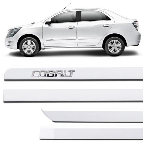 Jogo de Friso Lateral Chevrolet Cobalt 2012 a 2018 Branco Puro Grafia Cromada Alto Relevo - Nk brasil Menor preço em Jogo de Friso Lateral Chevrolet Cobalt 2012 a 2018 Branco Puro Grafia Cromada Alto Relevo - Nk brasil