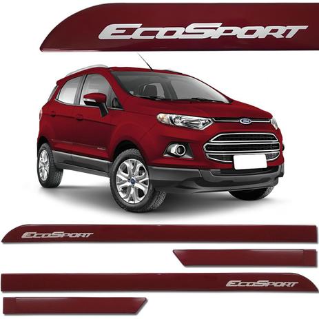 Jogo de Friso Lateral Ecosport 2013 a 2019 Vermelho Merlot - Sean car Menor preço em Jogo de Friso Lateral Ecosport 2013 a 2019 Vermelho Merlot - Sean car