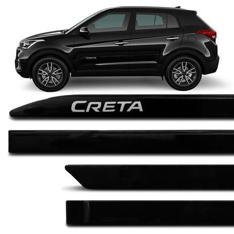 Jogo de Friso Lateral Facão Creta 2017 a 2019 Preto Onix com Grafia Tipo Borrachão - Zp Menor preço em Jogo de Friso Lateral Facão Creta 2017 a 2019 Preto Onix com Grafia Tipo Borrachão - Zp