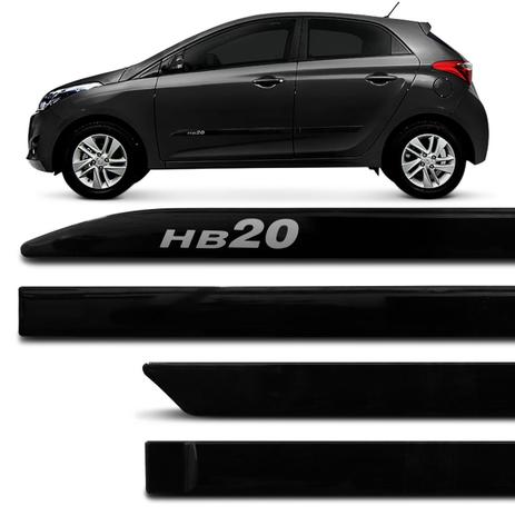 Jogo de Friso Lateral Facão HB20 Hatch 2012 a 2019 Preto Onix com Grafia Tipo Borrachão - Zp Menor preço em Jogo de Friso Lateral Facão HB20 Hatch 2012 a 2019 Preto Onix com Grafia Tipo Borrachão - Zp