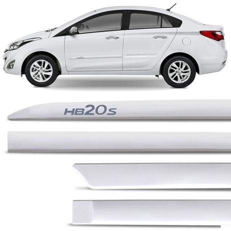 Jogo de Friso Lateral Facão HB20S 2012 a 2019 Branco Polar com Grafia Tipo Borrachão - Zp Menor preço em Jogo de Friso Lateral Facão HB20S 2012 a 2019 Branco Polar com Grafia Tipo Borrachão - Zp