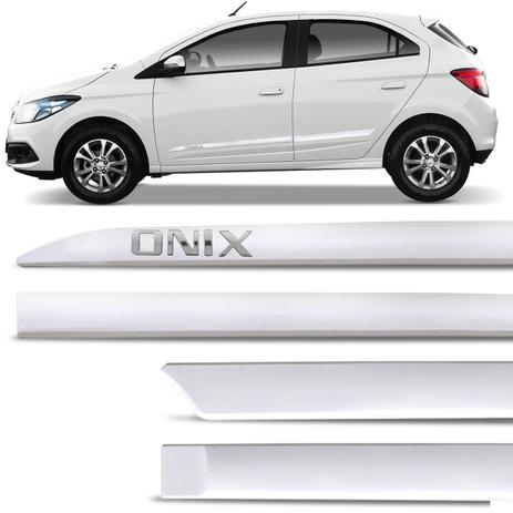 Menor preço em Jogo de Friso Lateral Facão Onix 2012 a 2019 Branco Summit Grafia Cromado Alto Relevo - Zp